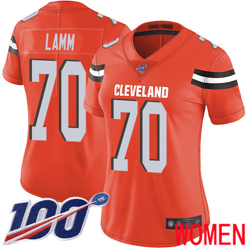 Cleveland Browns Kendall Lamm Women Orange Limited Jersey 70 NFL Football Alternate 100th Season Vapor Untouchable
